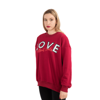 Bluza OVERSIZE bordowa LOVE 2
