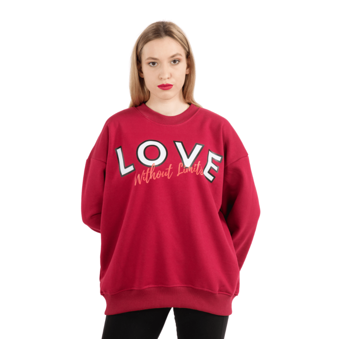 Bluza OVERSIZE bordowa LOVE